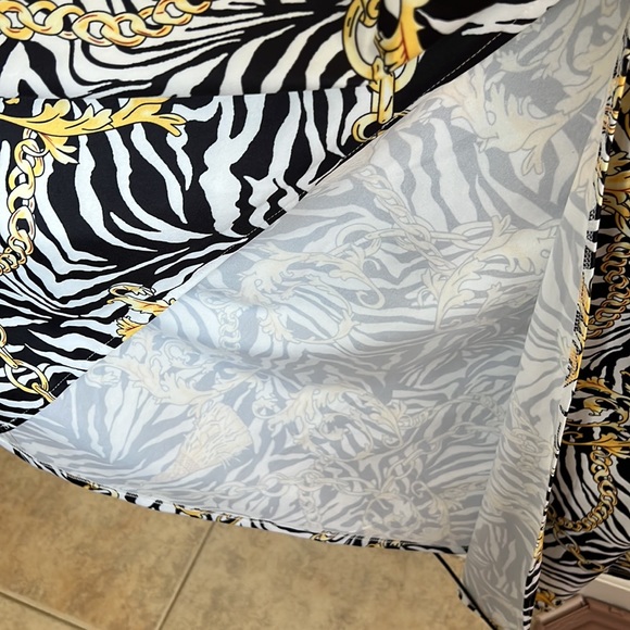 NWOT Zebra Chain Gold  Print Cut Out Halter Maxi Mermaid Dress sz 2XL - Picture 6 of 9